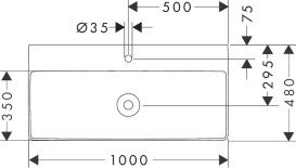 Раковина для ванной Hansgrohe Xelu Q 100х48 см c отверстием без перелива керамика SmartClean белый 61039450