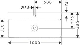 Раковина для ванной Hansgrohe Xelu Q 100х48 см керамика белый 60321450