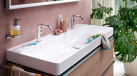 Раковина для ванної Hansgrohe Xelu Q 120х48 см з 2 отворами без переливу кераміка SmartClean білий 61042450