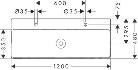 Раковина для ванної Hansgrohe Xelu Q 120х48 см з 2 отворами без переливу кераміка SmartClean білий 61044450