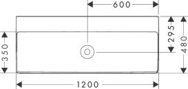 Раковина для ванної Hansgrohe Xelu Q 120х48 см без отворів без переливу кераміка SmartClean білий 61045450