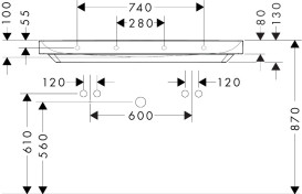 Раковина для ванної Hansgrohe Xelu Q 120х48 см кераміка білий 60322450