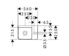 Раковина для ванної Hansgrohe Xelu Q 36х25 см полиця праворуч кераміка SmartClean білий 61084450