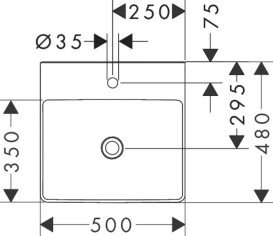 Раковина для ванної Hansgrohe Xelu Q 50х48 см з отвором без переливу кераміка SmartClean білий 61012450