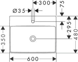 Раковина для ванної Hansgrohe Xelu Q 60х48 см з отвором без переливу кераміка SmartClean білий 61016450