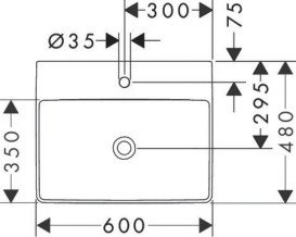 Раковина для ванної Hansgrohe Xelu Q 60х48 см з отвором без переливу кераміка SmartClean білий 61018450