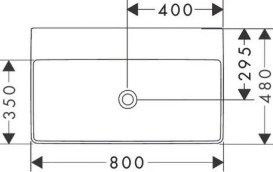 Раковина для ванної Hansgrohe Xelu Q 80х48 см без отвору та без переливу кераміка SmartClean білий 61021450