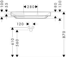 Раковина для ванной Hansgrohe Xelu Q 80х48 см керамика белый 60318450