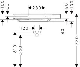 Раковина для ванной Hansgrohe Xelu Q 80х48 см полка справа керамика белый 60319450