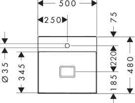 Раковина для ванной Hansgrohe Xevolos E 50х48 см с отверстием без перелива керамика SmartClean белый 61090450