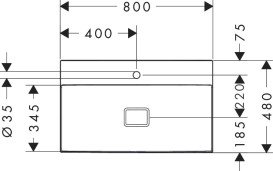Раковина для ванної Hansgrohe Xevolos E 80х48 см з отвором без переливу кераміка SmartClean білий 61096450