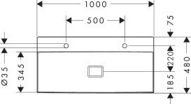 Раковина для ванной Hansgrohe Xevolos E 100х48 см с 2 отверстиями керамика SmartClean белый 61111450