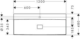 Раковина для ванної Hansgrohe Xevolos E 120х48 см з 1 отвором кераміка SmartClean білий 61113450