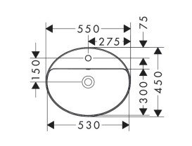 Раковина для ванної Hansgrohe Xuniva D 55х45 см кераміка SmartClean білий 61060450