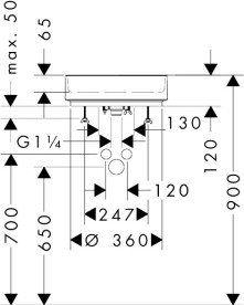Раковина для ванної Hansgrohe Xuniva Evo S Ø40 см кераміка SmartClean HygieneEffect білий 63005450