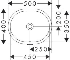 Раковина для ванної Hansgrohe Xuniva U 45х35 см під стільницю кераміка білий 60153450