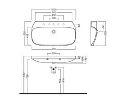 Раковина для ванної Hatria Abito 100х54 см кераміка білий 00YXXH01