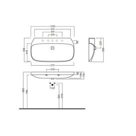Раковина для ванной Hatria Abito 100х54 см керамика белый 00YXXJ01