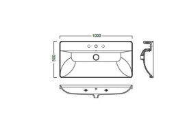 Раковина для ванної Hatria Canalgrande 100х50 см кераміка білий глянцевий 00Y1EL01
