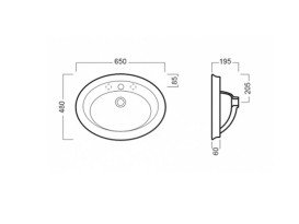 Раковина для ванної Hatria Dolcevita 65х48 см санітарний фарфор білий 00Y0PL01