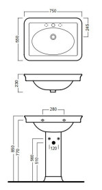 Раковина для ванної Hatria Dolcevita 75х57,5 см санітарний фарфор білий 00Y0EJ01