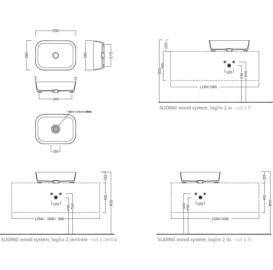 Раковина для ванної Hatria Happy Hour Slim Alchemy 18:00 S 55х38 см фаянс чорне дерево A0Y2A006