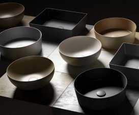 Раковина для ванної Hatria HAPPY HOUR SLIM_Alchemy ANTHRACITE 400x400 A0Y1VF08