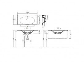 Раковина для ванної підвісна Hatria LE FIABE 810x485 Y1AB01