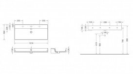 Раковина для ванної Hidra Faster Kiub 101х46 см санфаянс білий глянцевий KI100 001 bianco lucido