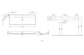 Раковина для ванної Hidra Faster Kiub 121х46 см санфаянс білий глянцевий KI120 001 bianco lucido