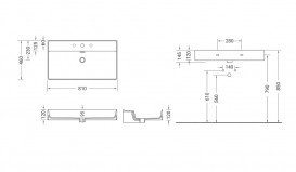 Раковина для ванной Hidra Faster Kiub 81х46 см санфаянс темно-серый мрамор KI80 99 ceppo di gre dark