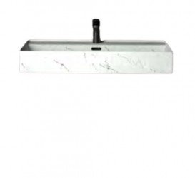 Раковина для ванной Hidra Faster Kiub 81х46 см санфаянс белый матовый мрамор KI80 101 white matt marble