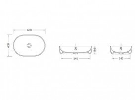 Раковина для ванної Hidra Gio Evolution 60х40 см сірий мармур G60E 100 ceppo di gre