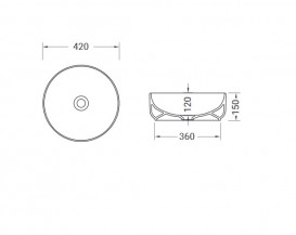 Раковина для ванної Hidra Gio Evolution Ø42 см білий/срібло G42E 014 bianco/platino
