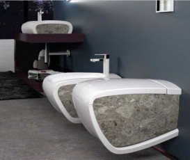 Раковина для ванной Hidra Hi-Line накладная 70х41 см санфаянс белый/серый HI17 100 ceppo di gre