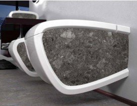 Раковина для ванной Hidra Hi-Line накладная 70х41 см санфаянс белый/темно-серый HI17 99 ceppo di gre dark