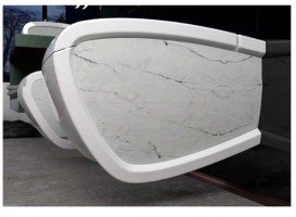 Раковина для ванної Hidra Hi-Line накладна 70х41 см санфаянс білий матовий мармур HI17 101 white matt marble