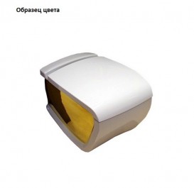 Раковина для ванной Hidra Hi-Line накладная 70х41 см санфаянс белый/золото HI17 013 bianco/oro