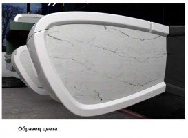 Раковина для ванної Hidra Hi-Line підвісна 65х51,5 см санфаянс білий матовий мармур HI19 101 white matt marble