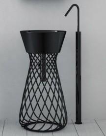 Раковина для ванной Hidra Wire накладная Ø43 см санфаянс черный матовый W1 026 nero mat