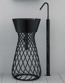 Раковина для ванної Hidra Wire накладна Ø43 см санфаянс чорний матовий W1 026 nero mat