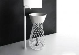Раковина для ванної Hidra Wire накладна Ø43 см санфаянс білий матовий W1 006 bianco matt