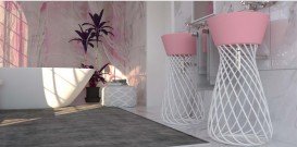 Раковина для ванной Hidra Wire накладная Ø43 см санфаянс розовый матовый W1 097 rosa matt