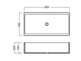 Раковина для ванной хозяйственная Hatria Specials 45х90.5 см санфарфор белый YN0401