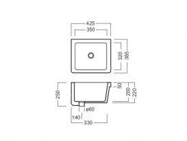 Раковина для ванной хозяйственная Hatria Specials 42.5х38.5 см санфарфор белый YN0201