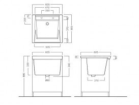 Раковина для ванной хозяйственная Hatria Specials 60х60 см санфарфор белый YXMC01