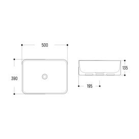 Раковина для ванной Insana Soho 50х39 см керамика черный/белый А0055233