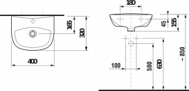 Раковина для ванной Jika Zeta 40х32 см подвесная керамика белый H8153930001041