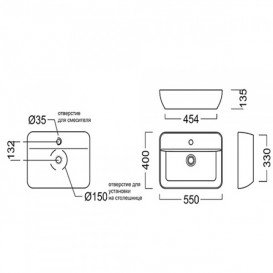 Раковина для ванной Kerama Marazzi Plaza 55x40 см керамика белый PL.wb.55.1