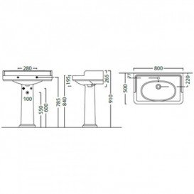 Раковина для ванной Kerama Marazzi Pompei 80x50 см керамика белый POI.wb.80